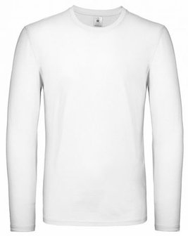 B&C Exact 150 Longsleeve T-Shirt Wit  -div. maten-  (op=op)