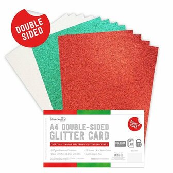 A4 Double Sided Glitter Pack CHRISTMAS