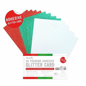 A5 Premium Adhesive Glitter Cardstock CHRISTMAS