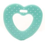 Bijtring hart met nopjes set van 2 st. mint groen