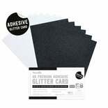 A5 Premium Adhesive Glitter Cardstock BLACK & WHITE