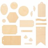 Singe Quill Wood Ephemera Tags (18pcs)