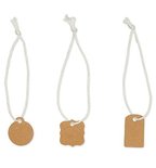 Mini paper tags kraft met koord 48st.