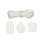 Mini paper tags wit met koord 48st.