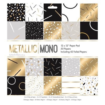 Metallic Mono 12x12 Inch Paper Pad