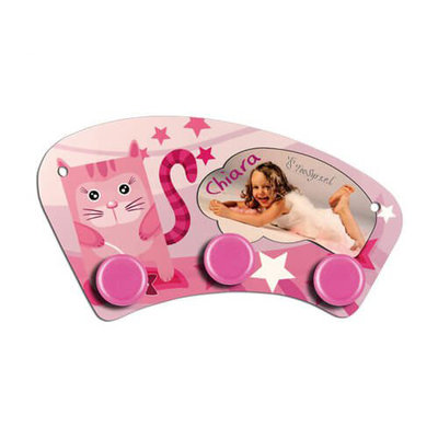 Sublimatie Mini hanger - kapstok MDF met roze knopjes