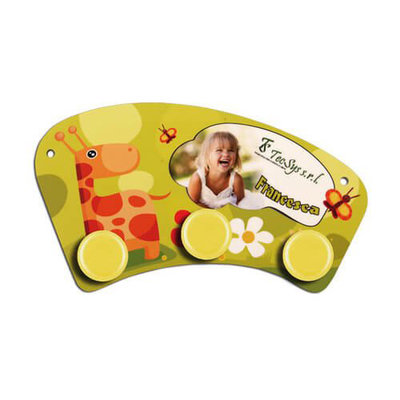 Sublimatie Mini hanger - kapstok MDF met gele knopjes