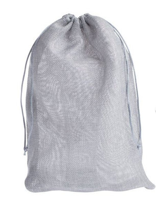 Medium Jute Look Zakje Zilver Grijs 15x20cm