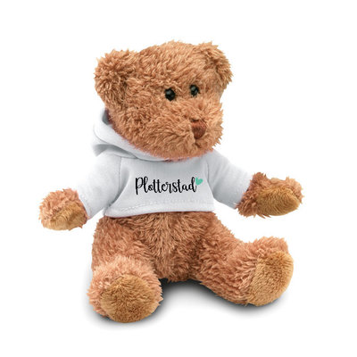 Teddy met hoodie wit