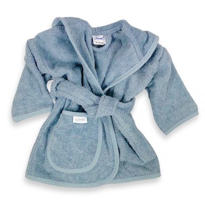 Badjas uni line grey/blue mt. 1-2jr.