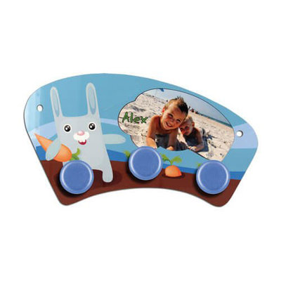 Sublimatie Blanco Mini hanger - kapstok MDF met blauwe knopjes