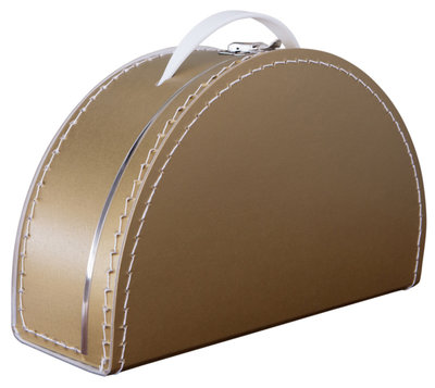 28cm koffertje half rond goud