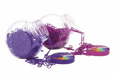 Paperclips in pot fuchsia