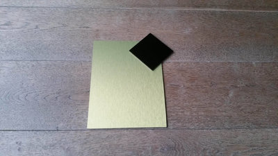 Naambord goud look - zwart ruitje