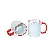 Sublimatie mok wit met rood randje/oor