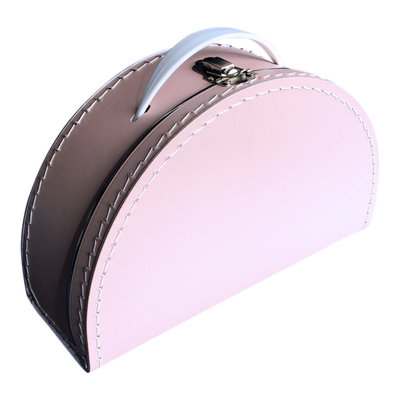 28cm koffertje half rond baby roze